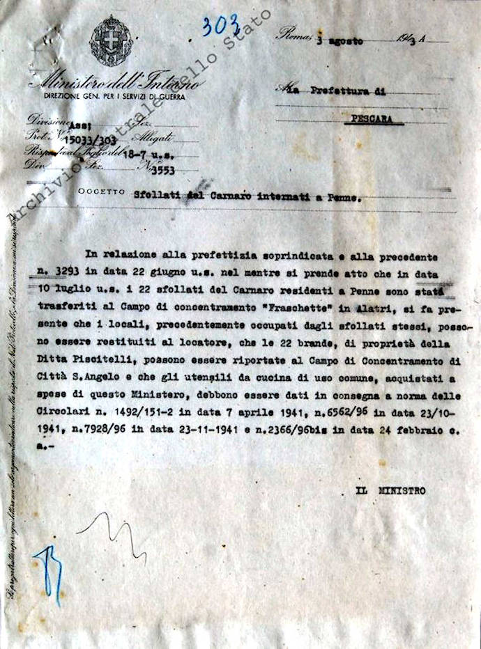 Trasferimento al Campo delle Fraschette